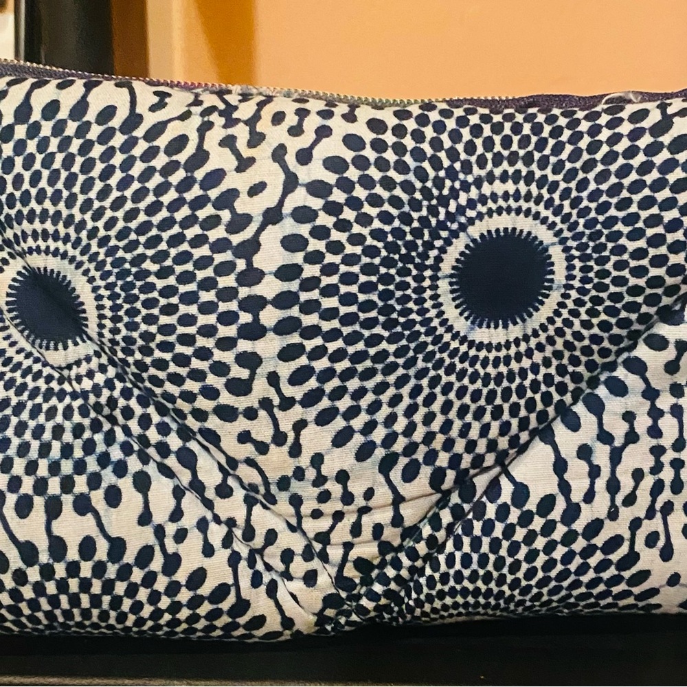 Navy and White Geometric Throw Pillow